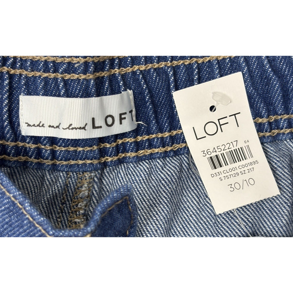LOFT The Palazzo Denim Pant Women's 10/30 Blue Wide Leg Jean NWT - Picture 9 of 14